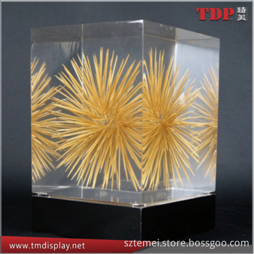 Wholesale Customize DIY Clear acrylic lucite resin block polyester resin block Resin Casting Block with Embedded Toothpick